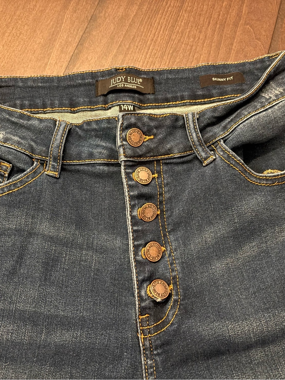 Judy Blue Women’s Indigo Skinny Jeans with Button Fly